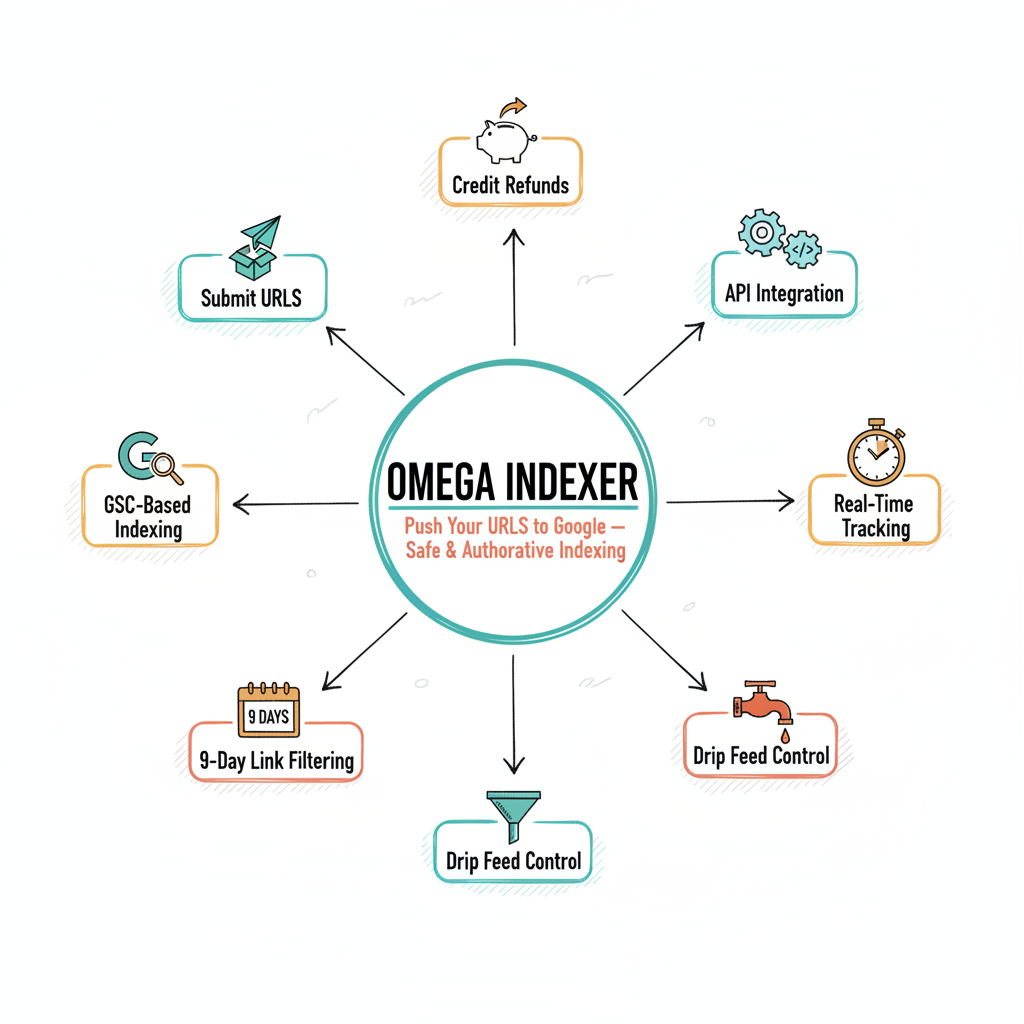 OmegaIndexer Overview — Hub and Spoke Diagram